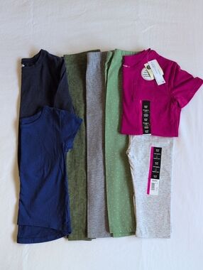 Girls XS 4/5 Daycare Basics Leggings Tee Bundle 7pc Lot